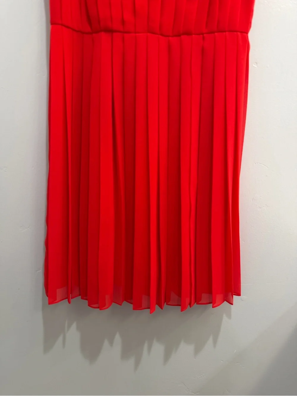 J.Crew Red Pleated Keyhole Halter Chiffon Mini Dress Cherry Tomato Summer Size 6